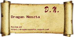Dragan Neszta névjegykártya